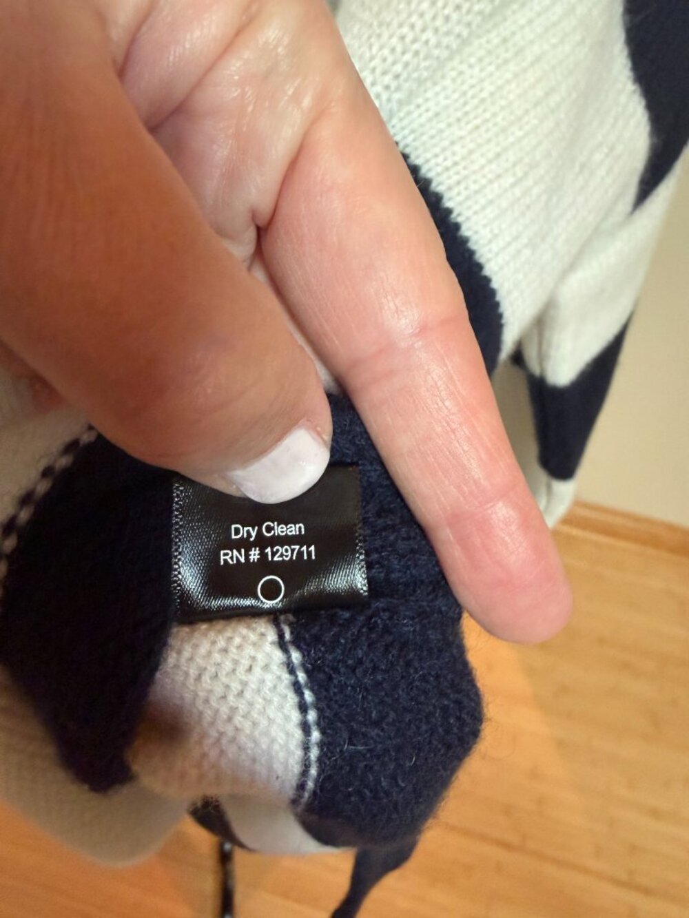 Jenni Kayne Cashmere Boyfriend Sweater in Navy Stripe - Picture 7 of 7